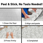 FloorShift™ Peel & Stick Floor Tiles — Grey Herringbone