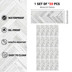FloorShift™ Peel & Stick Floor Tiles — Grey Herringbone