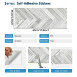 FloorShift™ Peel & Stick Floor Tiles — Grey Herringbone
