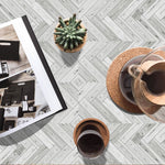 FloorShift™ Peel & Stick Floor Tiles — Grey Herringbone