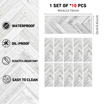 FloorShift™ Peel & Stick Floor Tiles — Grey Herringbone